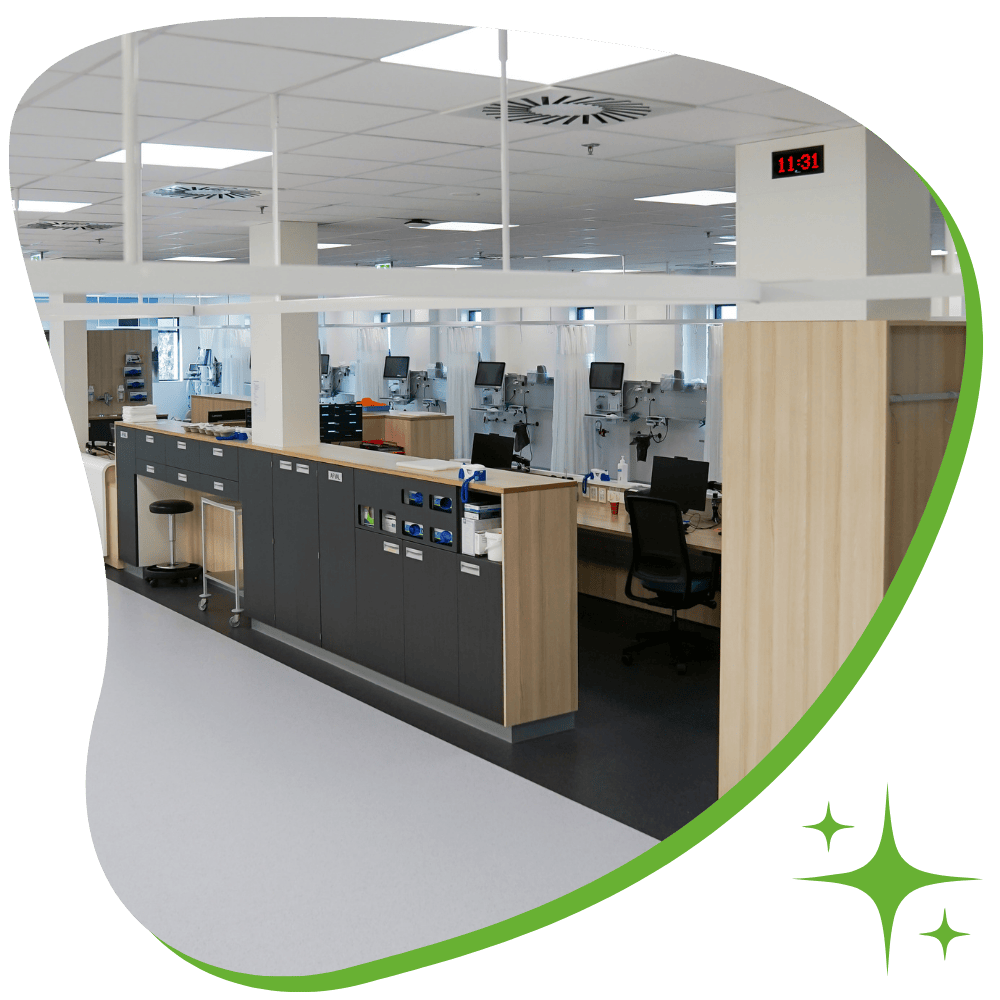After-hours bank cleaning service in Scranton sanitizing teller stations and customer areas